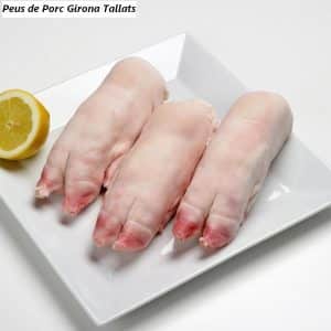 Pork feet cut in half
